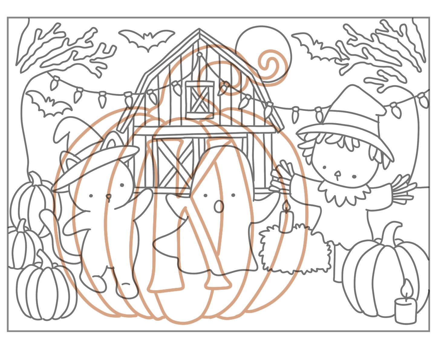 barn dance party - coloring digital download